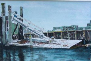 Tusket Islands Wharf; 25 x 18cm