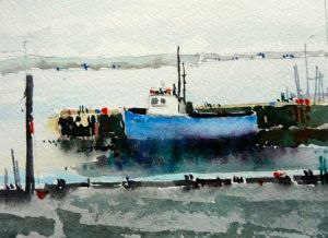 Yarmouth Harbour - Winter; 16 x 12cm