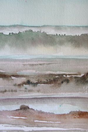 Chebogue River Fog; 17 x 23cm