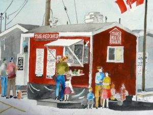 Red Shed, Yarmouth, NS; 36 x 28cm